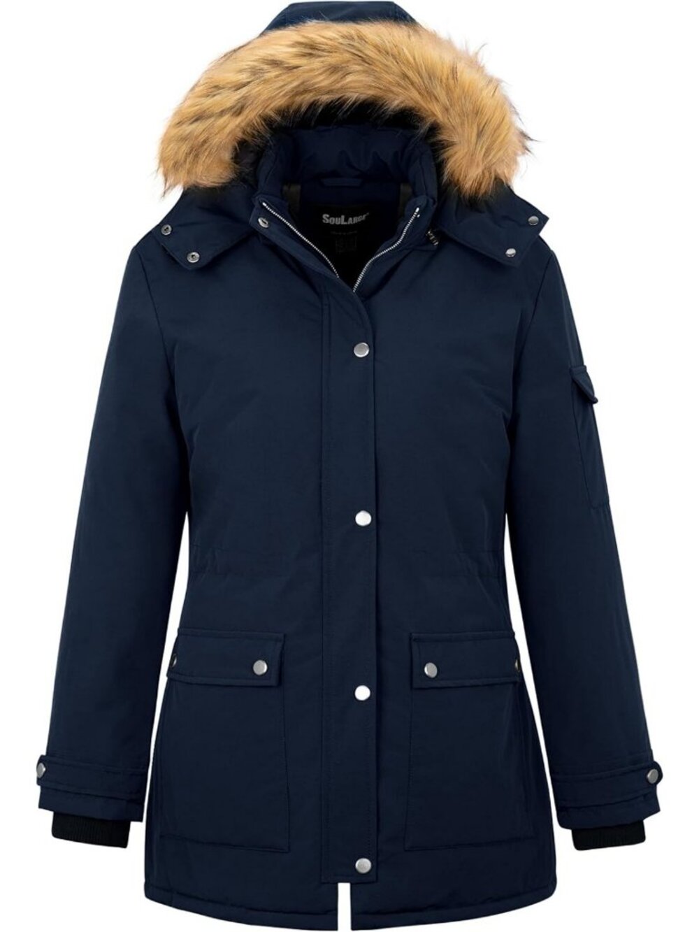 Plus Size Women's Waterproof Puffer Coat with Hood - Warm Winter Jacket
